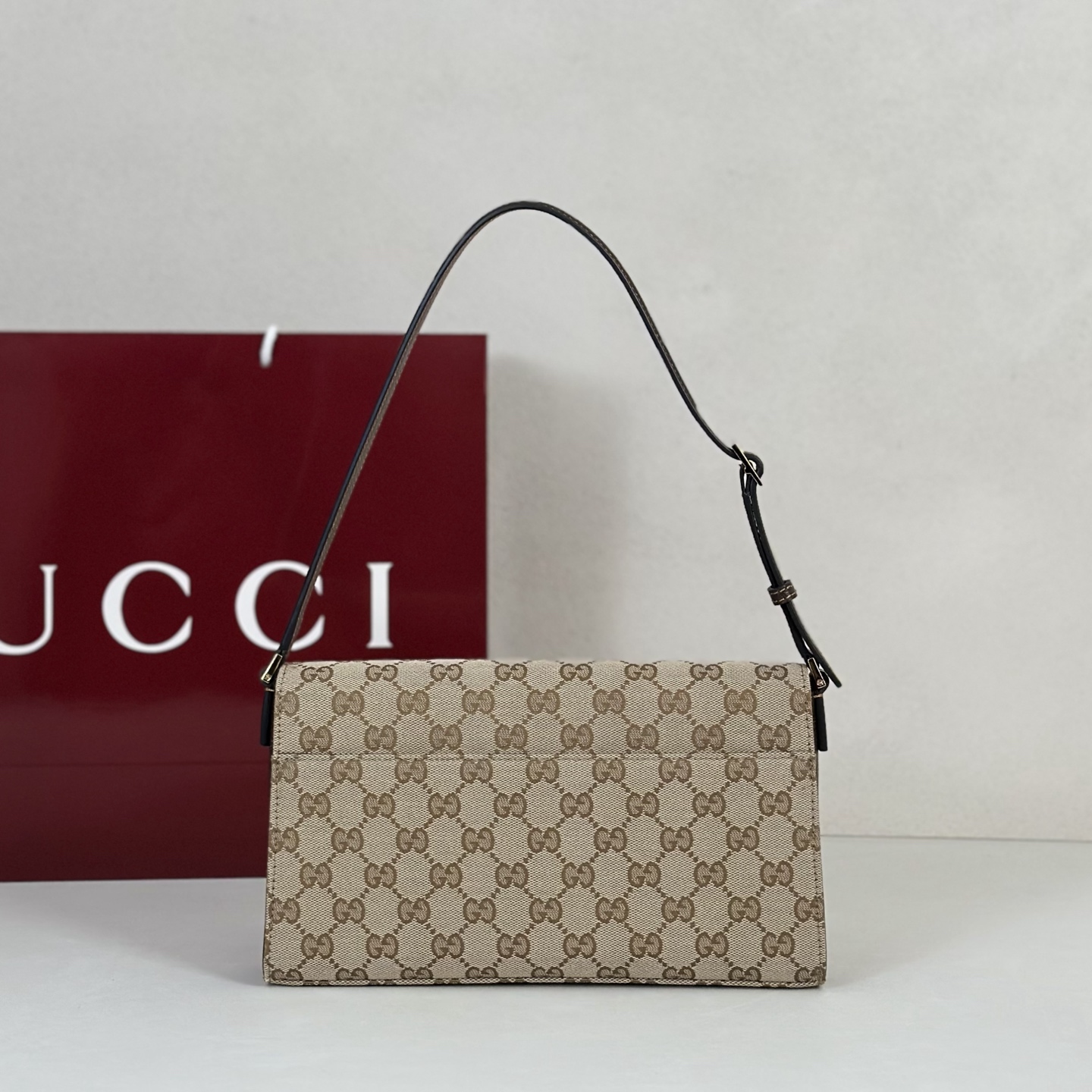 Guc*ci Horsebit Ristretto Bag-26*4.5*14.5CM