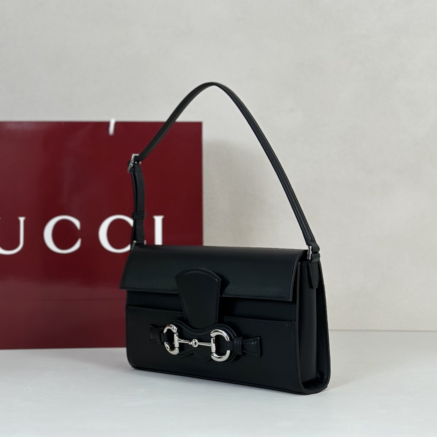 Guc*ci Horsebit Ristretto Bag-26*4.5*14.5CM
