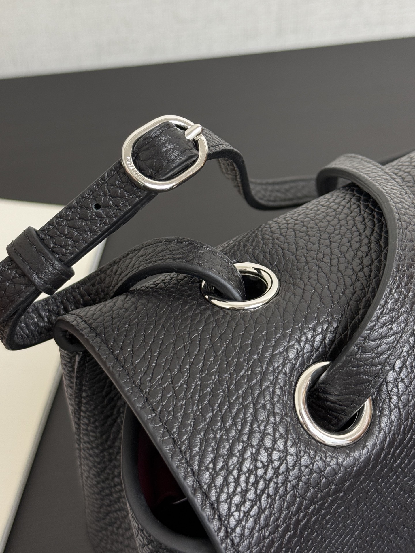Cha*nel Grained Calfskin Small Souplissimo Maxi Flap Black-32CM