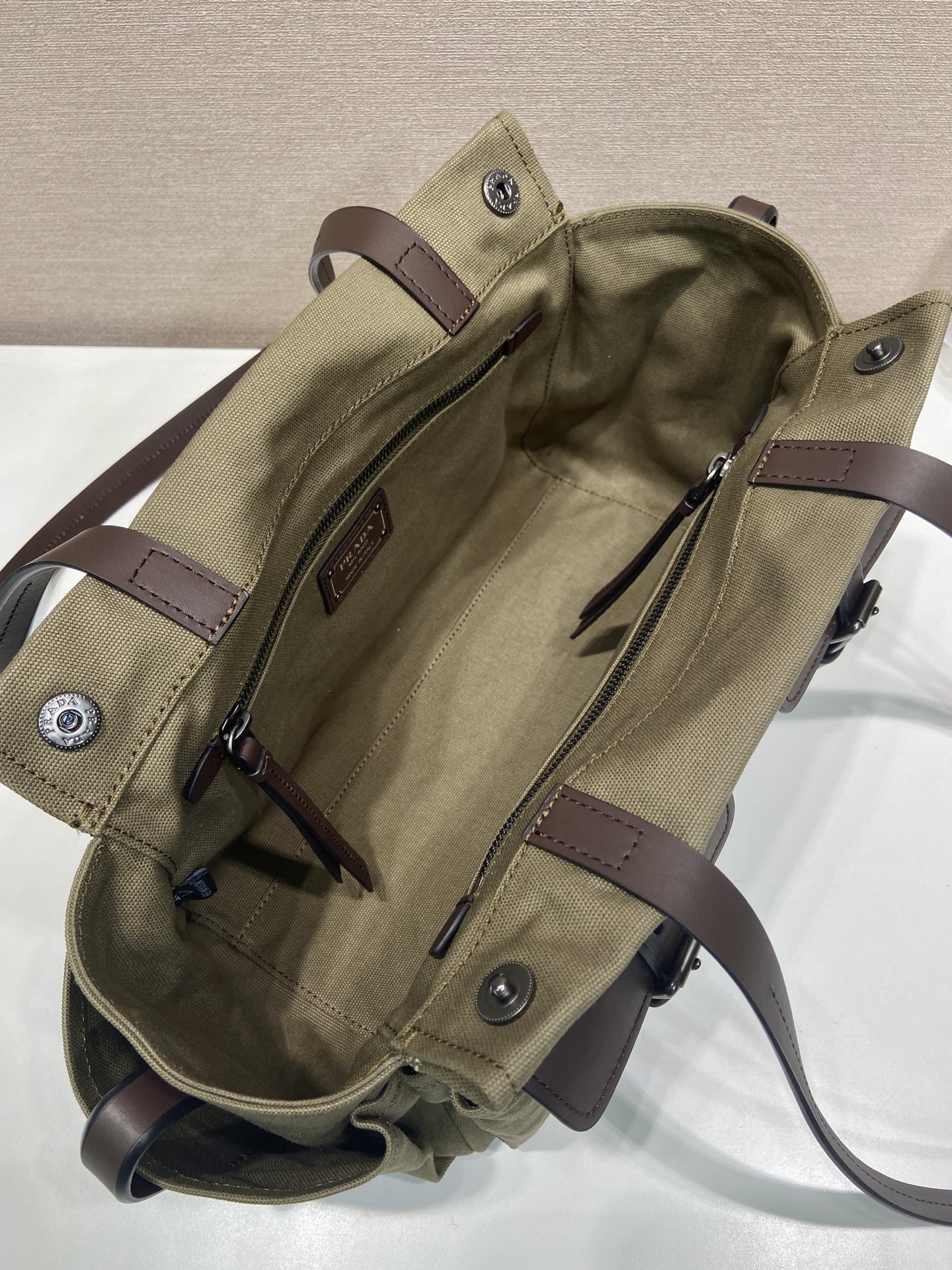 Pra*a Black Pra*a Route Medium Leather Tote Bag-1BG645-30*22*15CM