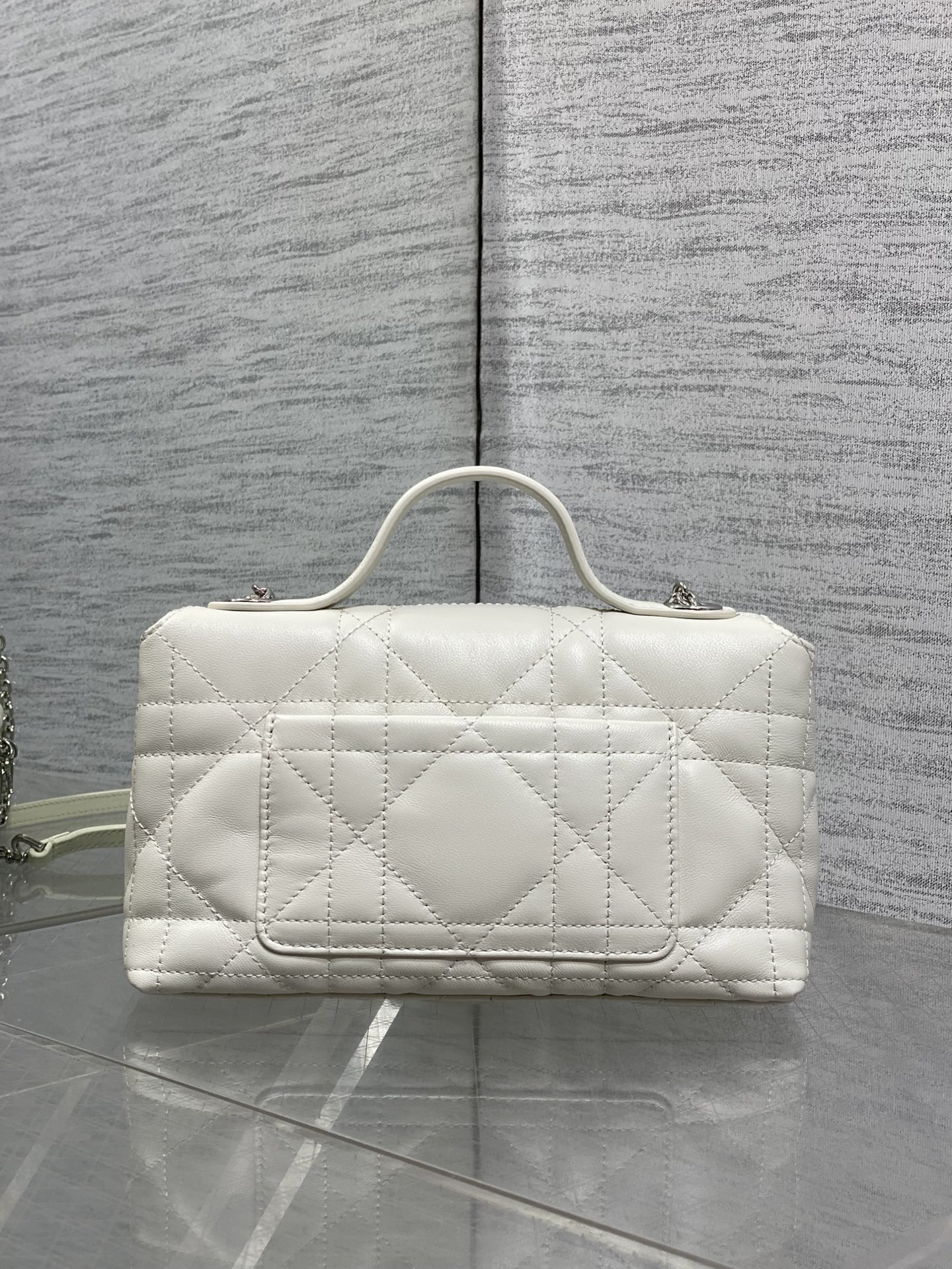 Diro Mini Bag with Chain Soupir Pink Macrocannage Lambskin-21*11.5*7CM