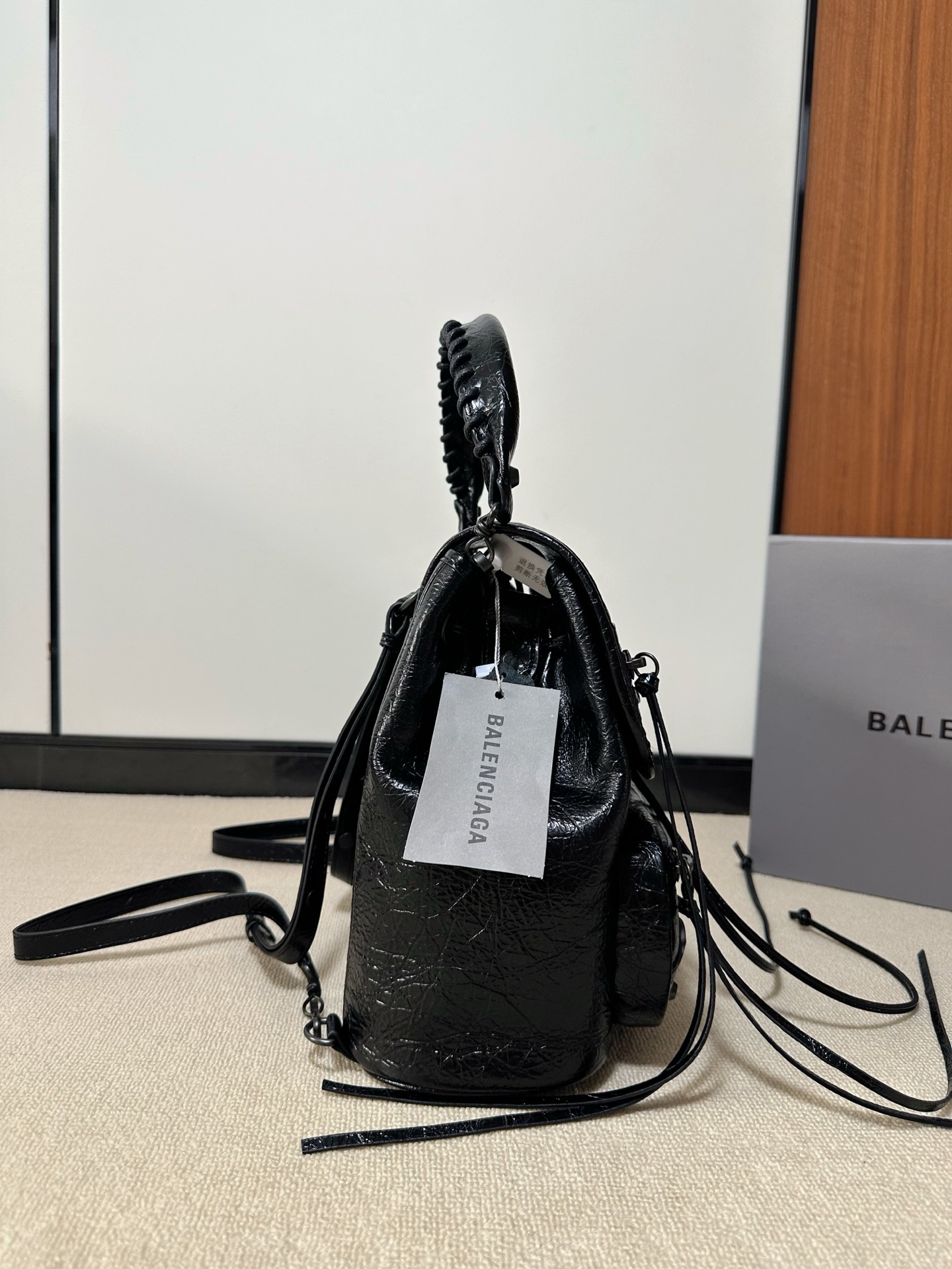 Balen*ciaga Le City Backpack Mini - Black-23.5*11*25CM