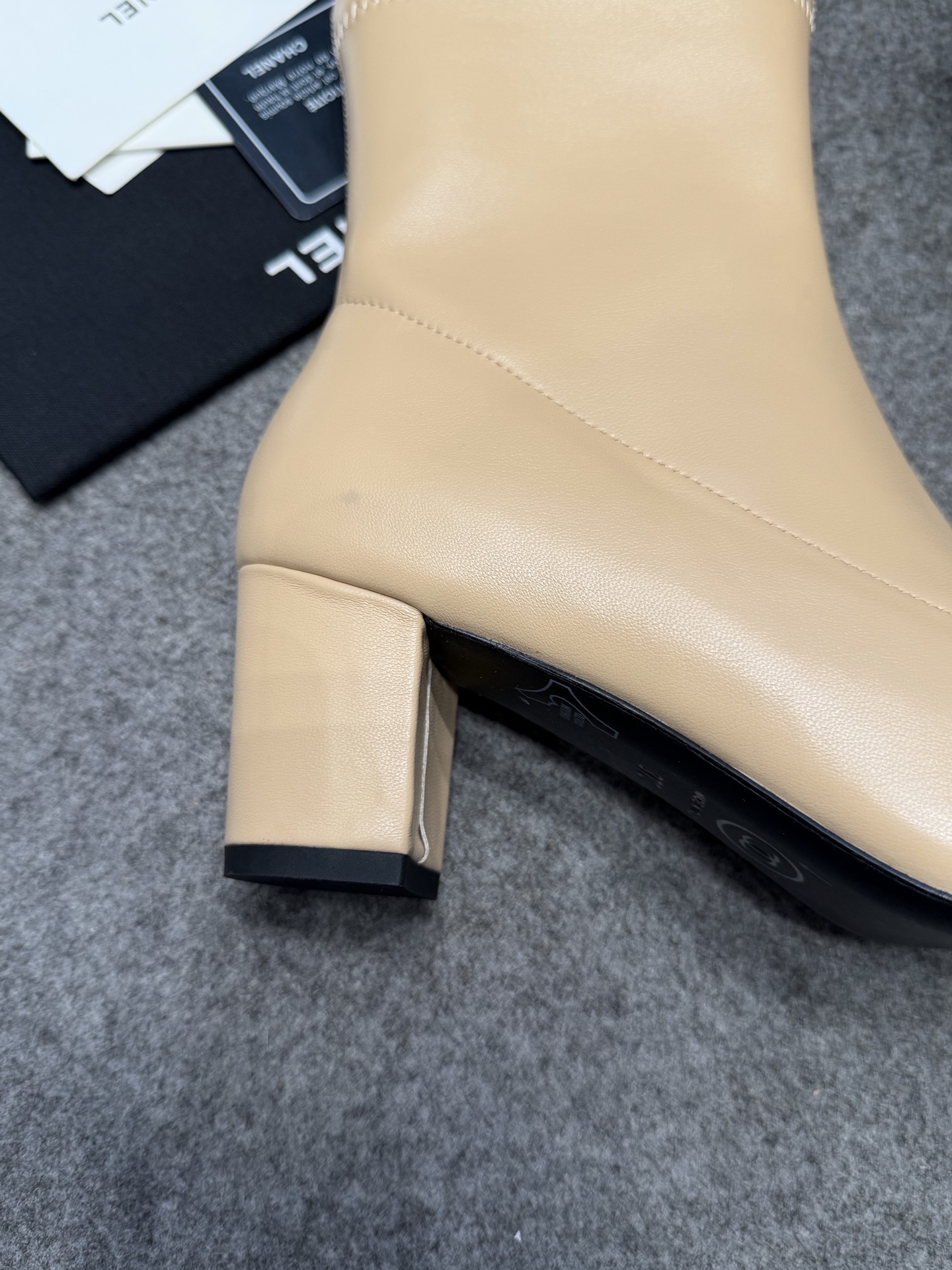 Ch@nel Stretch Lambskin Patent Boots