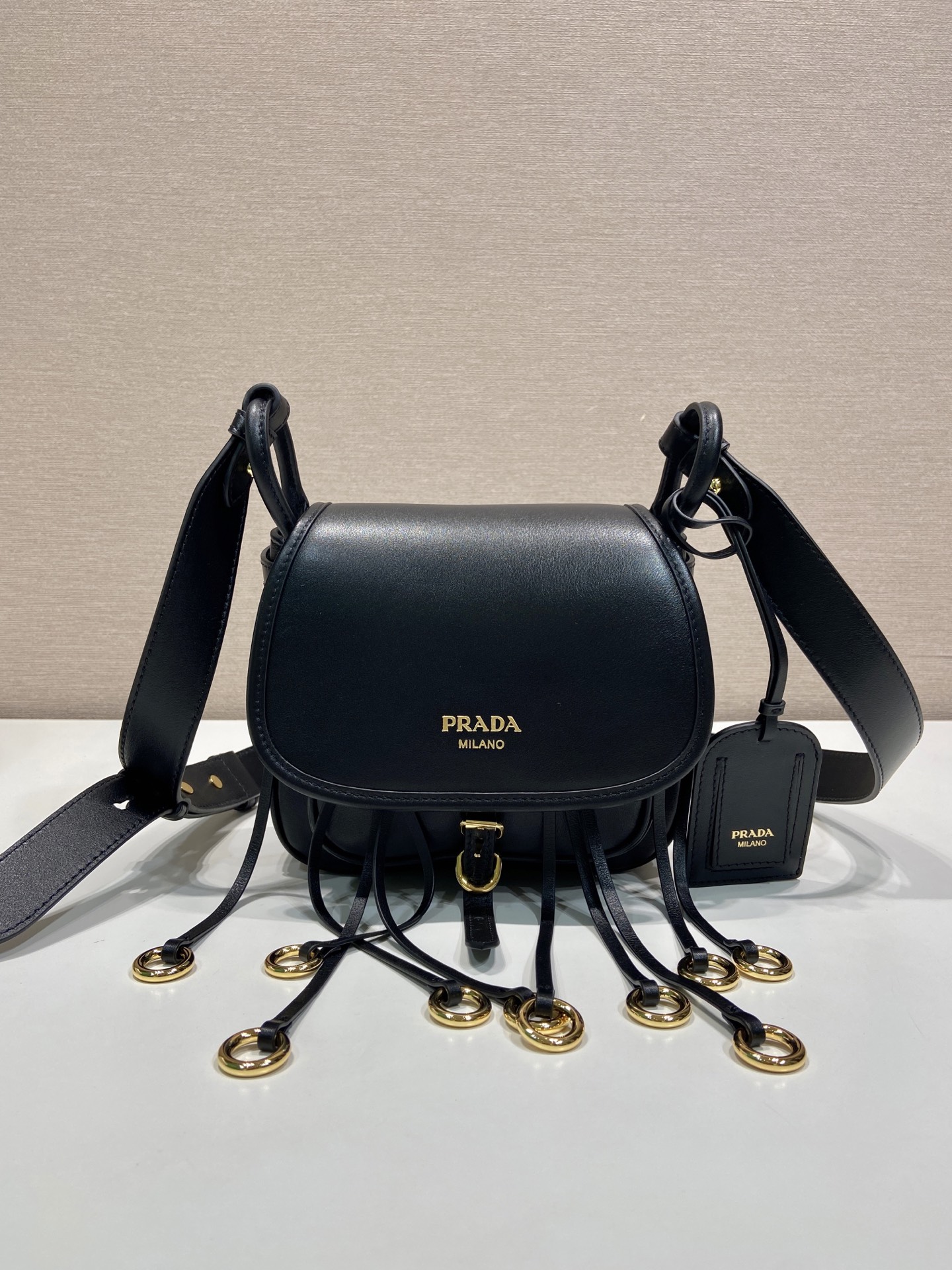 Pra*a Corsaire Aged Shoulder Bag-19.5*16.5*6CM